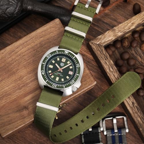 watchdives Nylon Watch Band 18mm 20mm 22mm Multicolor Replacement Watch Straps for Men Women (Silver/Army Green, 22mm) - Image 2