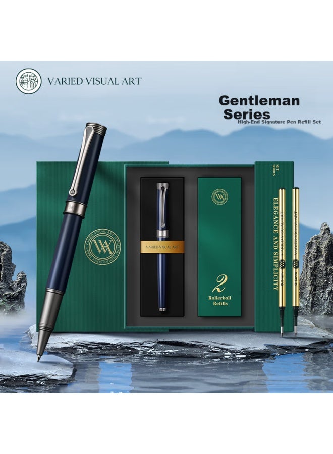 Vva Ballpoint Pen Business Gift Set Men's Gift Birthday Graduation Gift Gift Signature Pen Ladies Qixi Gift Indigo Blue 0.5mm - Image 1