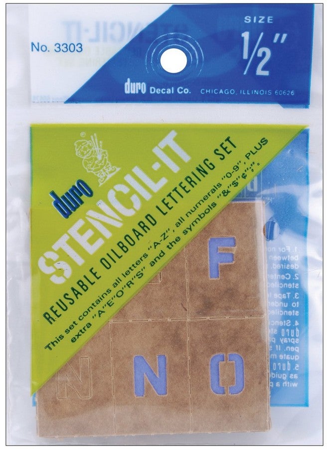 Duro By Graphic Products Stencilit Oil Board Stencil Set 1/2" (3303) Tan - Image 1
