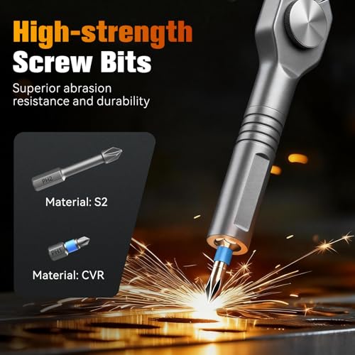 Housolution 43 in 1 Ratchet Screwdriver Set with Detachable Handle, 6.2° Ratchet Head, Multi S2 Steel Bit Free Combination, Portable Repair Tool Kit for Christmas Gifts Furniture, Computer, Bicycle, DIY - Image 3