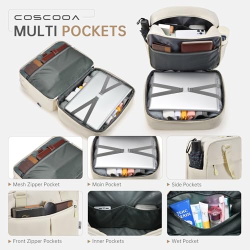 COSCOOA 40x30x15 cm Personal Item Travel Bag,Expandable 40x30x25cm Carry on Duffel Bag,Flight Approved Underseat Weekender Overnight Bag with Wet Pocket - Image 4