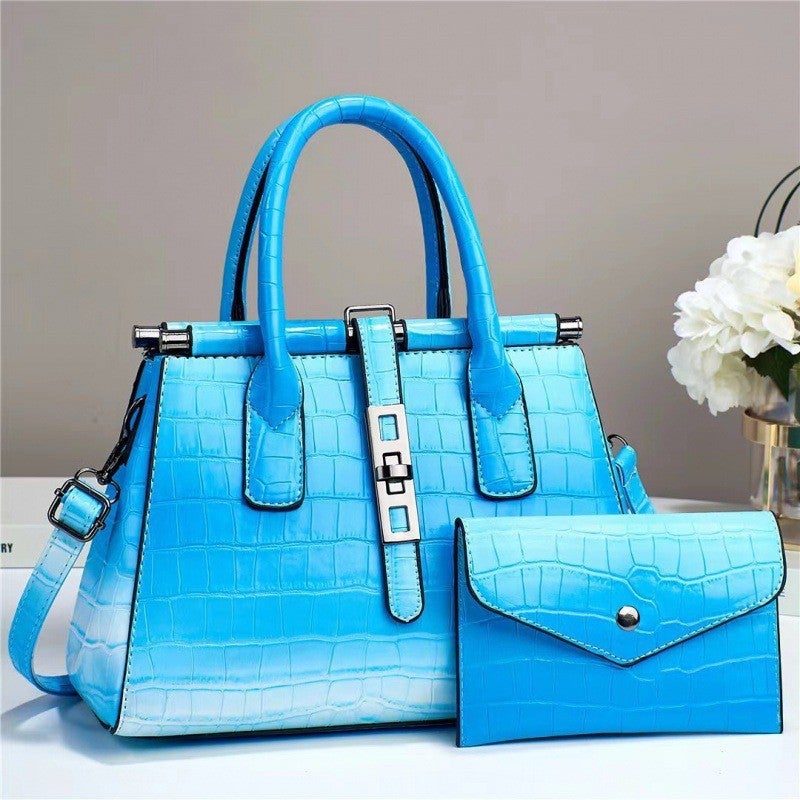 Explosive Women''s Bag Foreign Trade Bag Fashion Bright Leather Large Capacity Handbag Shoulder Crossbody Texturized Women''s Bag - Image 2