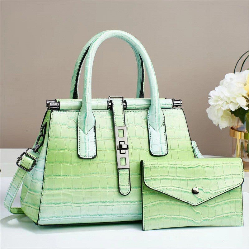 Explosive Women''s Bag Foreign Trade Bag Fashion Bright Leather Large Capacity Handbag Shoulder Crossbody Texturized Women''s Bag - Image 1