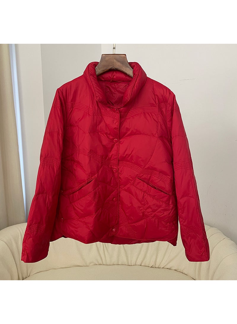 Generic - Stylish Collar Warm Puffer Coat Brown - Image 1