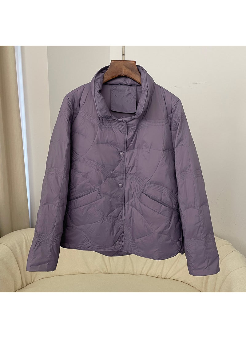 Generic - Stylish Collar Warm Puffer Coat Brown - Image 1