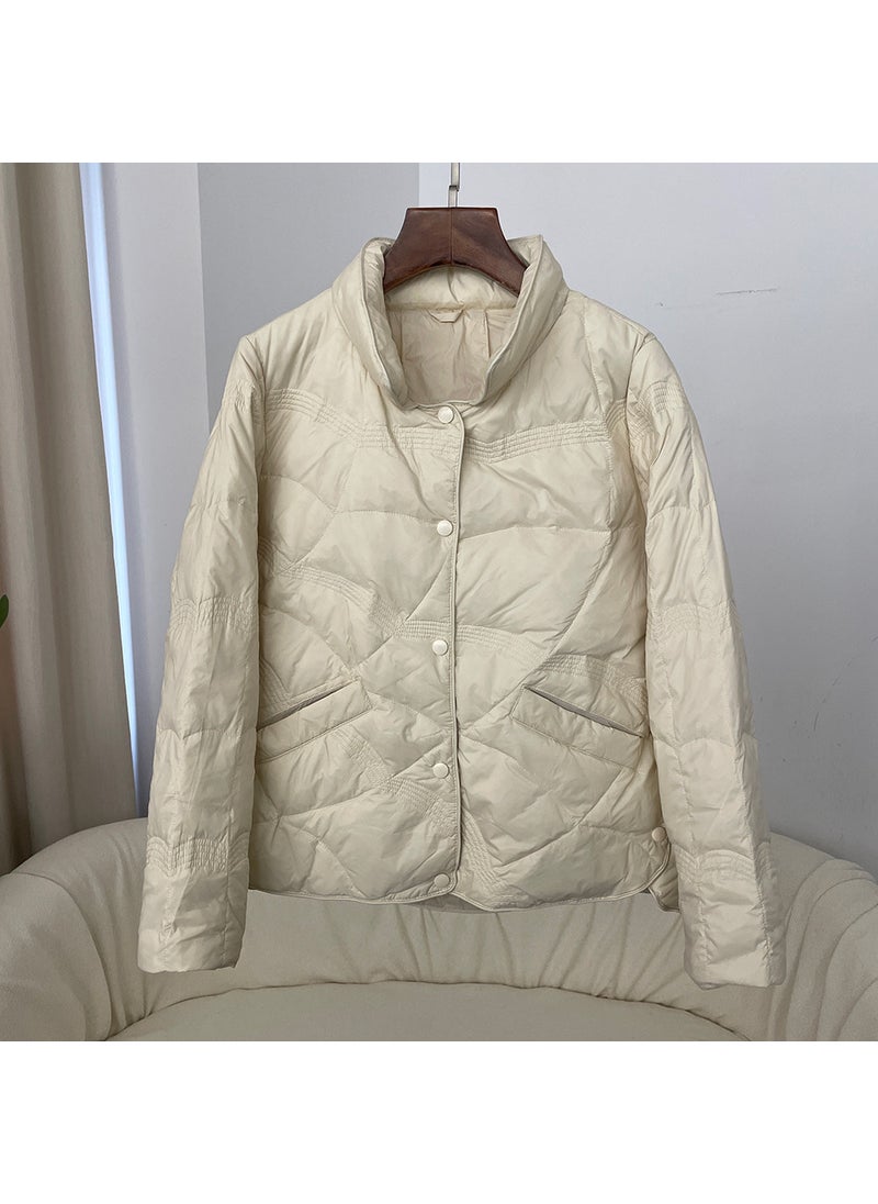Generic - Stylish Collar Warm Puffer Coat Brown - Image 1