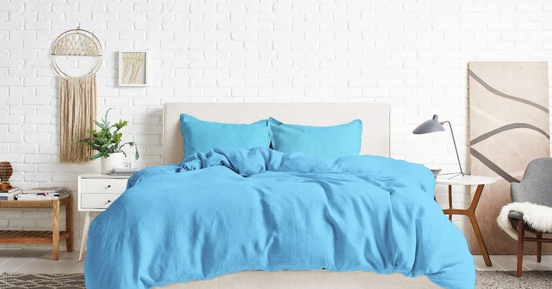 Tigers Trade Lines Quilt Set - Cotton - 3 Piece - Solid Pattern - Hotels, Homes & Touristic Villages (For Room Sengel 180 * 240cm, Turquoise)