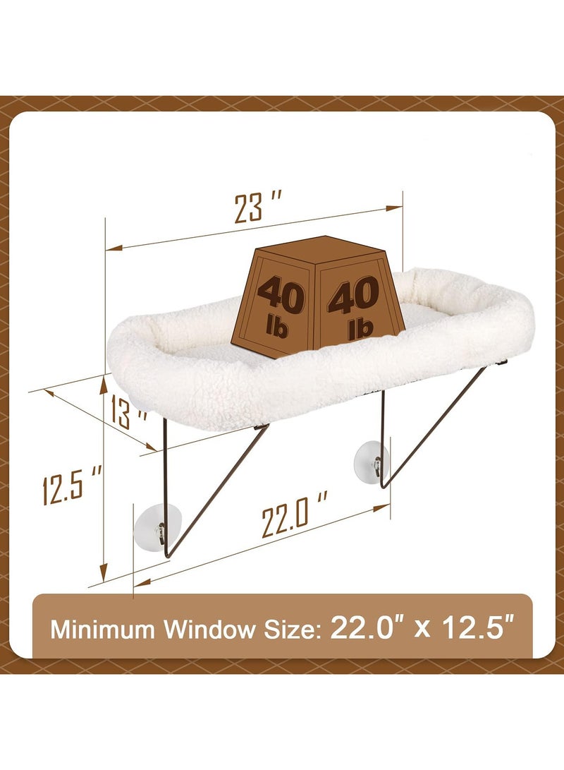 عام يأتي جثم نافذة القط المعدني المدعوم من الأسفل مع سرير دافئ واسع للحيوانات الأليفة - Image 3