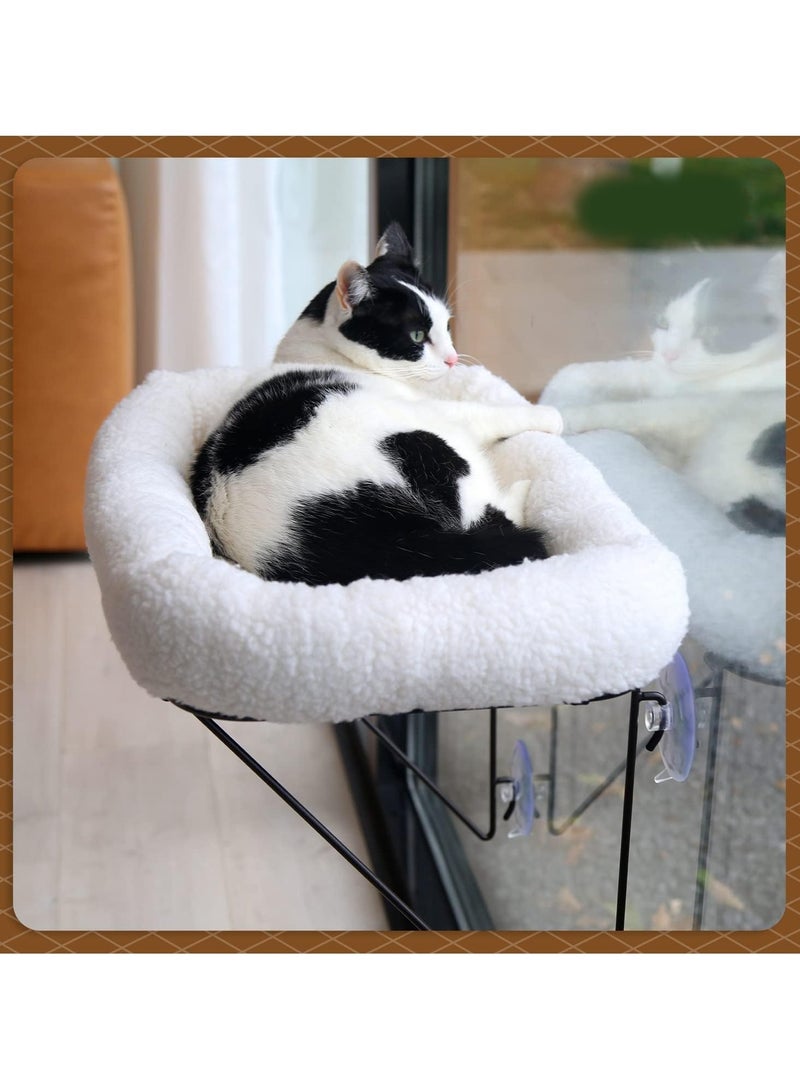 عام يأتي جثم نافذة القط المعدني المدعوم من الأسفل مع سرير دافئ واسع للحيوانات الأليفة - Image 2