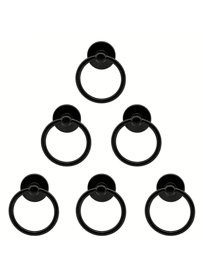 6 Part Matte Black Metal Pull Handles Set For Cabinet Dresser Modern Design - Image 2