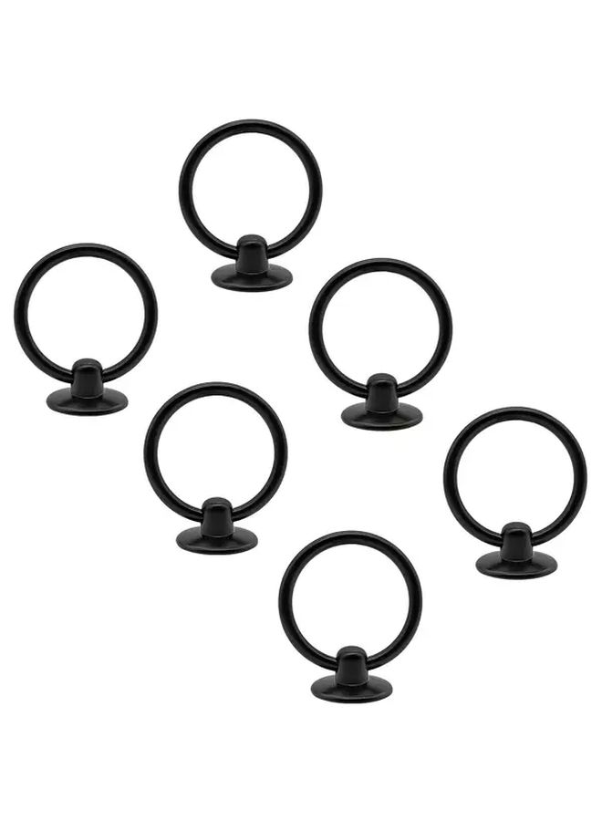 6 Part Matte Black Metal Pull Handles Set For Cabinet Dresser Modern Design - Image 1