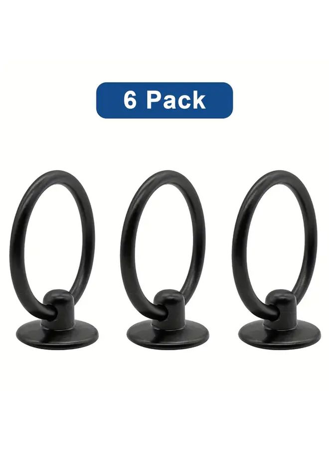 6 Part Matte Black Metal Pull Handles Set For Cabinet Dresser Modern Design - Image 4