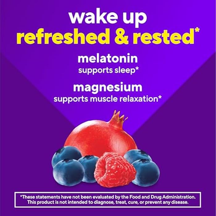 Vitafusion Melatonin Gummies | 5mg | 90 Count | Gummy with Magnesium for Adults | Berry Flavor | Gluten and Dairy-Free Supplement - Image 4