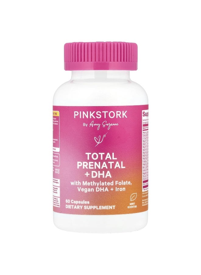 Pink Stork - Pink Stork, Total Prenatal + DHA, Mint, 60 Capsules - Image 1