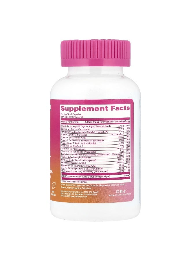 Pink Stork - Pink Stork, Total Prenatal + DHA, Mint, 60 Capsules - Image 1