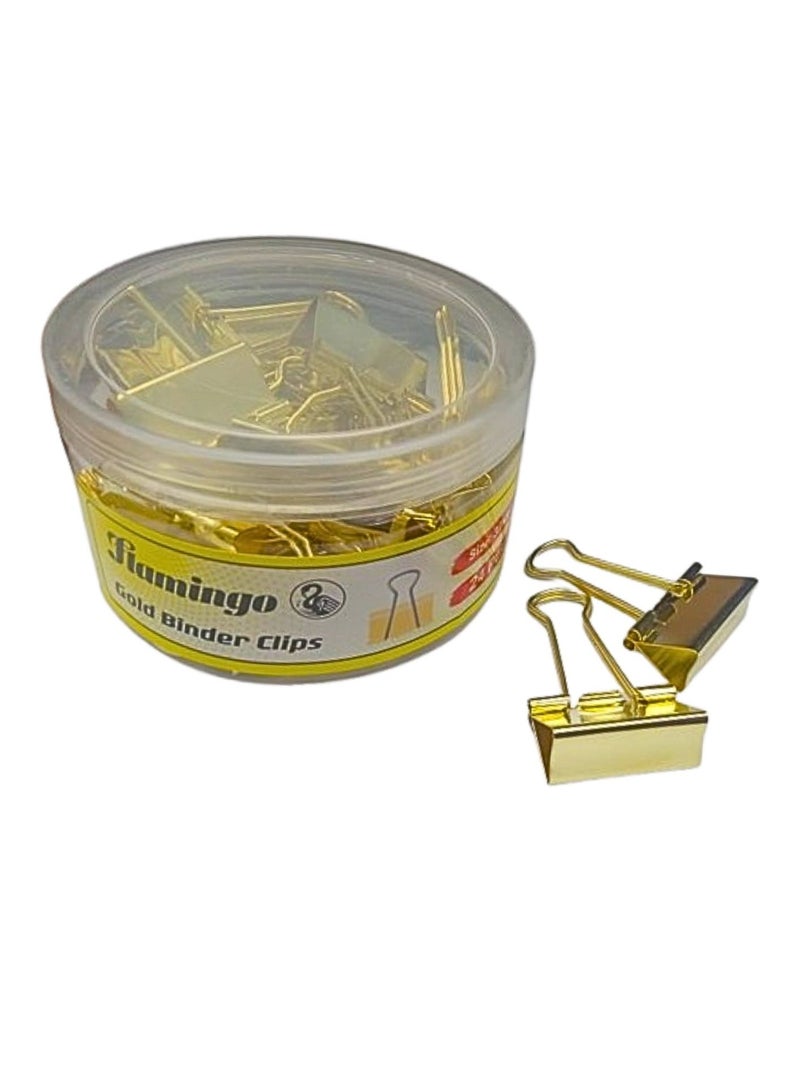 Flamingo Binder Clips Rose Gold 32mm  Metal Binder Clips Photo Clips for Home and Office Supplies Assorted Jumbo Paper Clip Holder for Files, Papers, Office Supply 24pcs - Image 1
