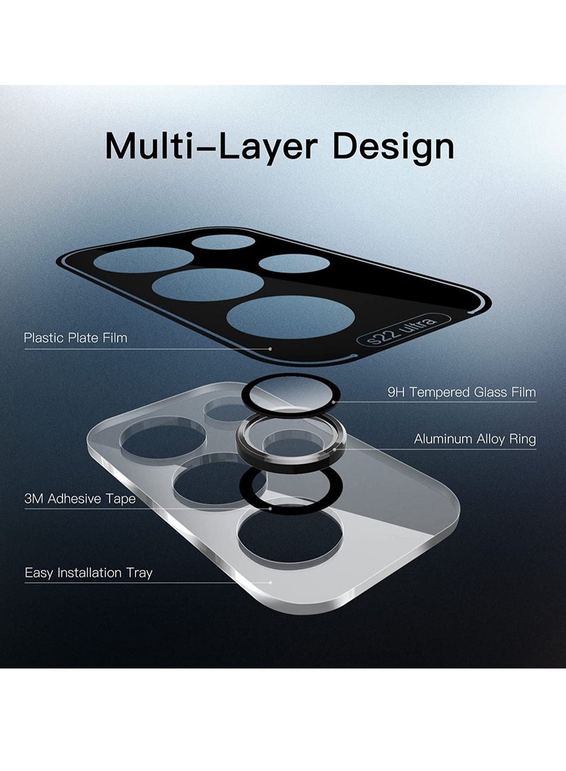 ELTRAZONE Camera Lens Protector for Samsung Galaxy S23 5G 6.1-Inch / S23 Plus 5G 6.6-Inch, 9H Tempered Glass Metal Individual Ring Cover, Easy Installation Tray, HD Clear, Set of 3 - Image 4
