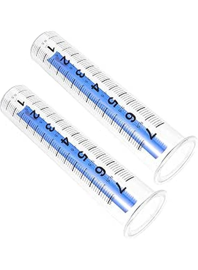 2 Pack Rain Gauge Tube With Blue Scale For Garden Outdoor Weather Monitoring - Image 1