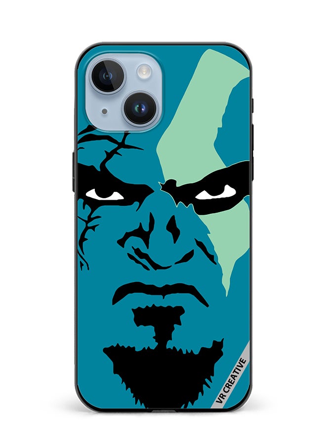 VR CREATIVE Protective Case Cover For Apple iPhone 15 Plus Face God Of War Design Multicolour - Image 1