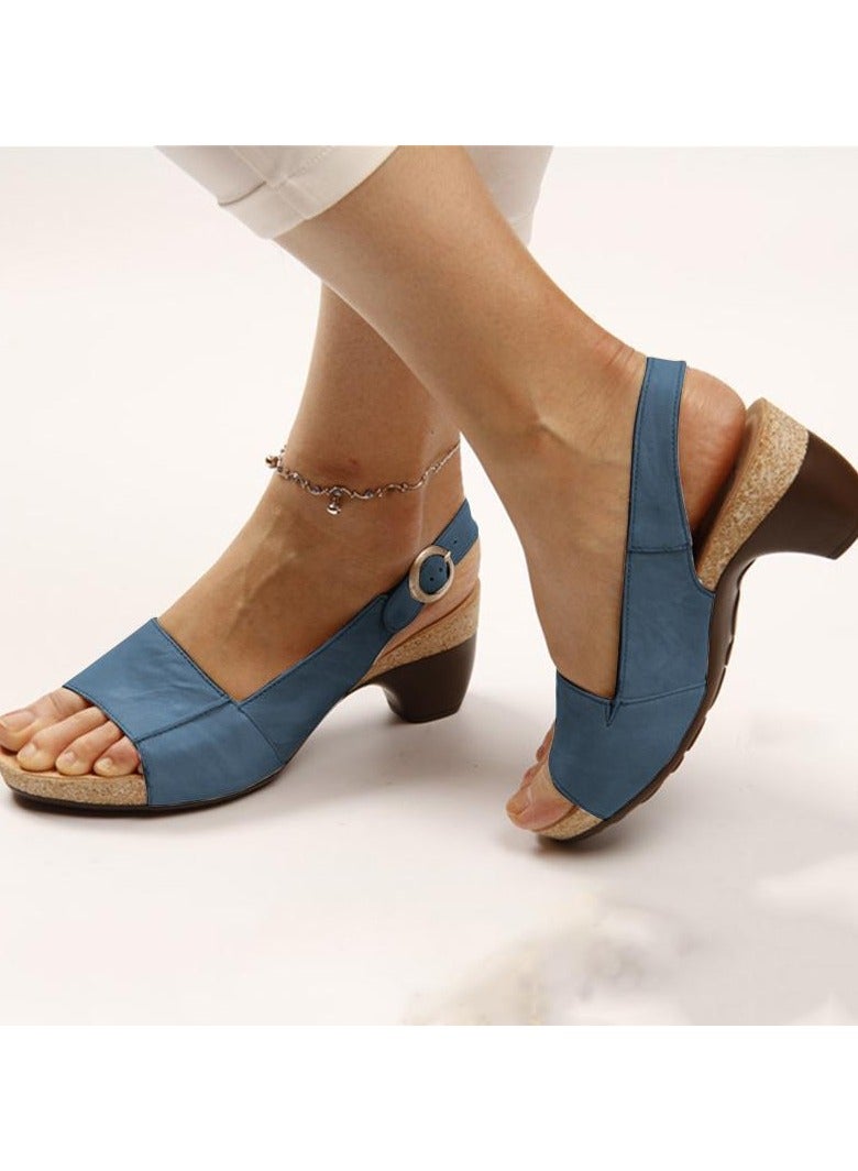 general Women Solid Color Wedge Sandals 2 Pairs - Image 4