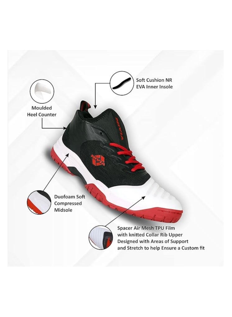 Nivia Men Zeal 2.0: The Perfect Tennis Court Shoes | UK-9 / EU-43 / US-10 | Material: Air Mesh | Ideal for Men | Closure Type: Lace-Up | High-Wear Durability | Lightweight Shoe - Image 5