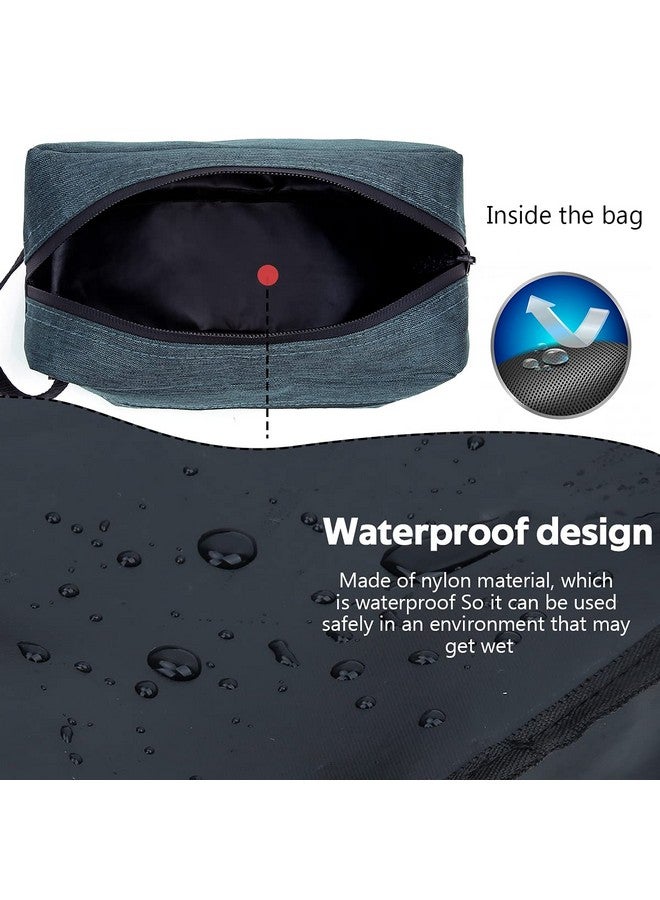 FUNSEED Travel Toiletry Bag For Women And Men, Water Resistant Shaving Bag For Toiletries Accessories, Foldable Storage Bags With Divider And Handle For Cosmetics Toiletries Brushes Tools (Gray) - Image 2