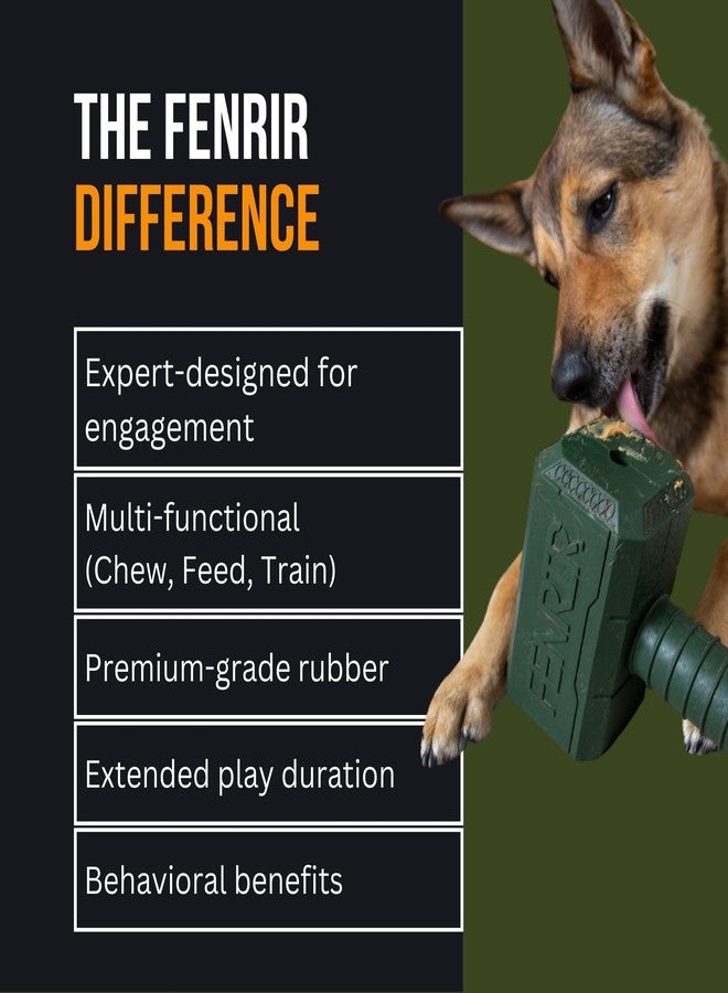 Fenrir Hammer Dog Chew Toy Strong Rubber Stuffable Enrichment Toy for Chewers (Blue, Medium) - Image 4