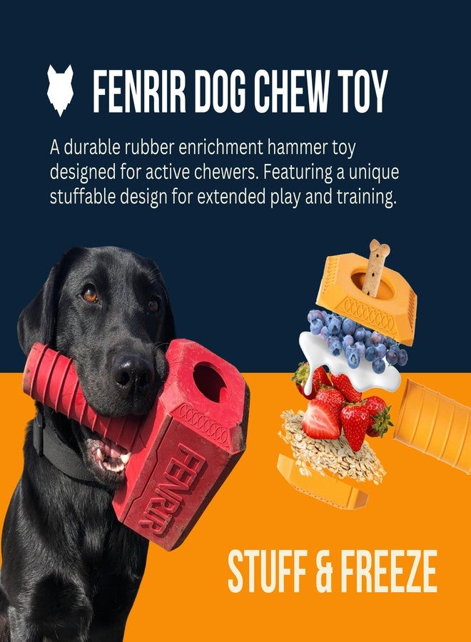 Fenrir Hammer Dog Chew Toy Strong Rubber Stuffable Enrichment Toy for Chewers (Blue, Medium) - Image 2
