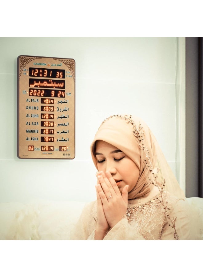 AL-HARAMEEN ساعة أذان LED رقمية مسلمة للصلاة HA-5151 - Image 2