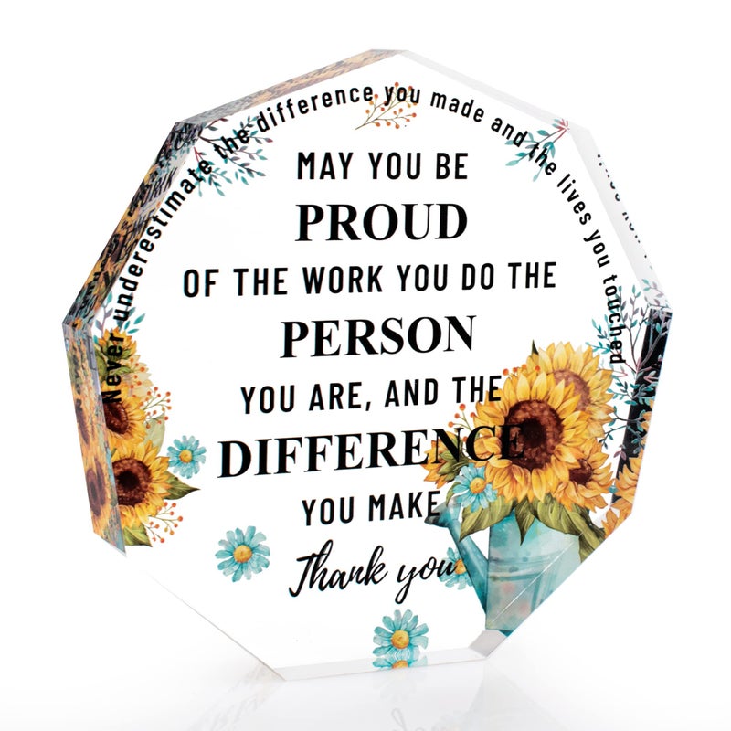 Thank You Gifts for Coworker Women Appreciation Gifts for Retirement Goodbye Farewell Gift Inspirational Acrylic Decorative Sign for Female Teacher Lady Boss Nurse