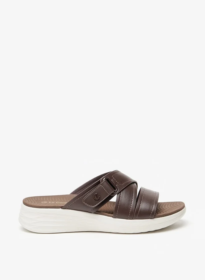 Le Confort Women's Logo Detail Slip-On Cross Strap Sandals