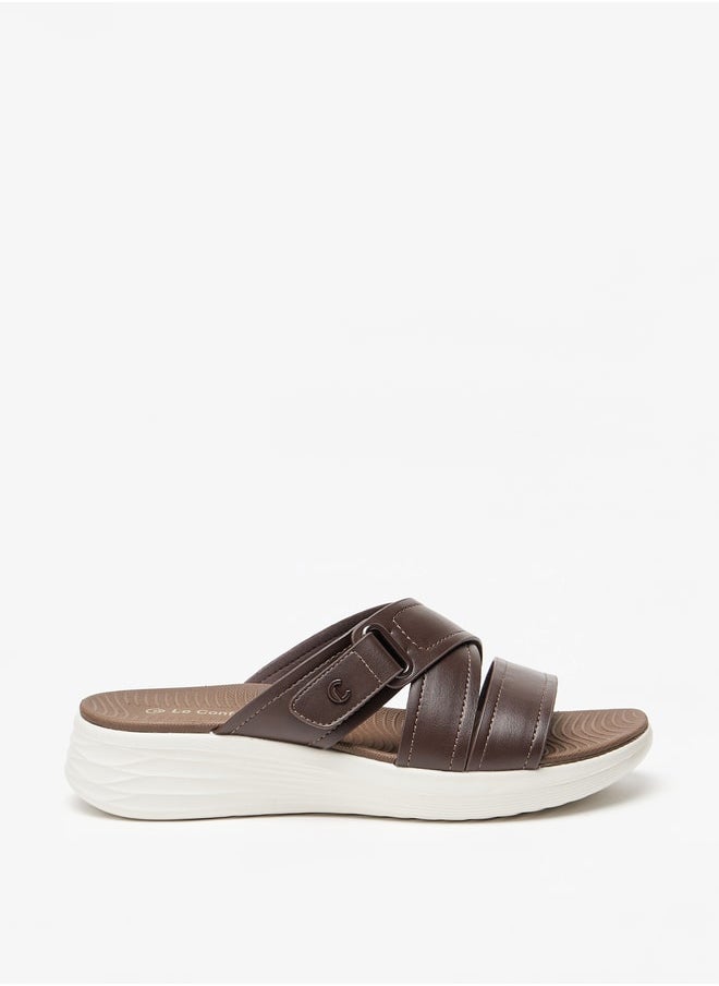 Le Confort Women's Logo Detail Slip-On Cross Strap Sandals  - Image 3