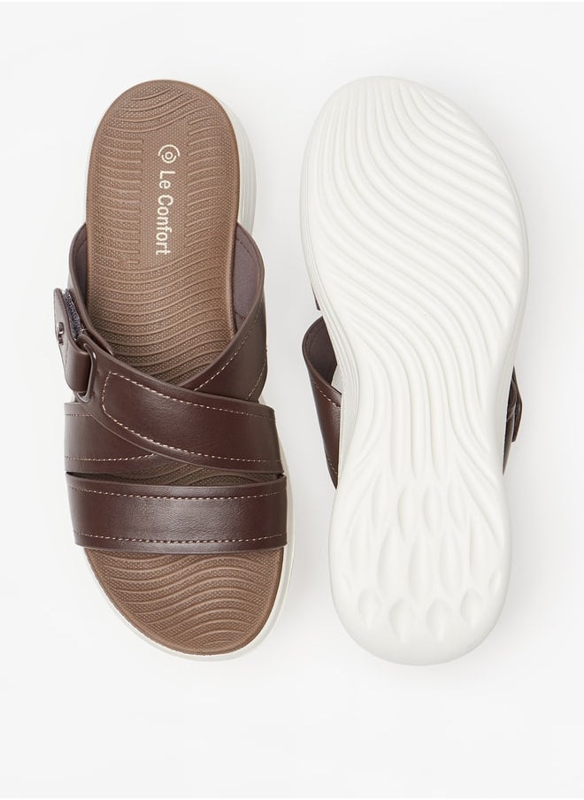 Le Confort Women's Logo Detail Slip-On Cross Strap Sandals  - Image 4