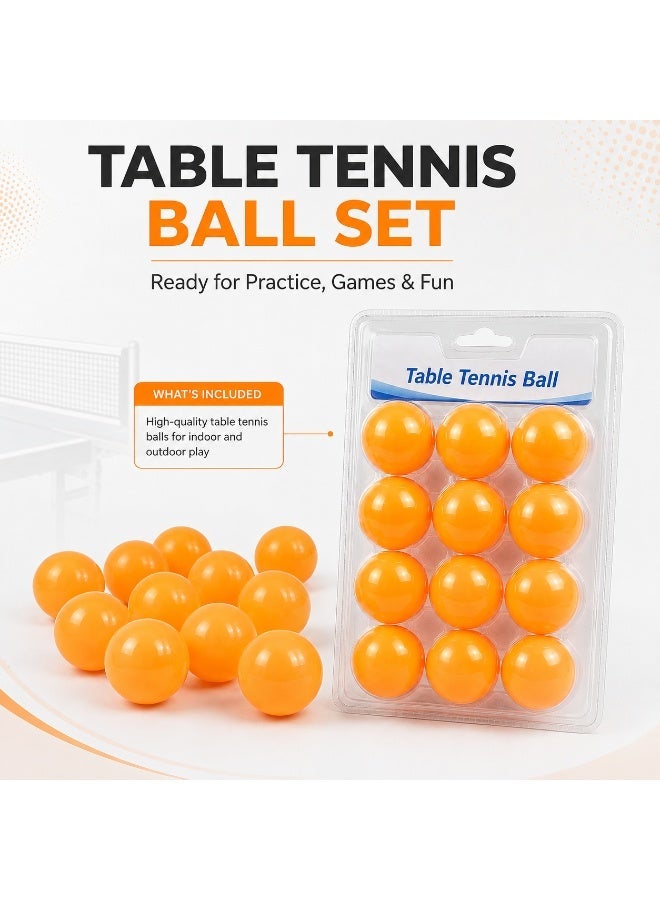 Lukadah 12 Pcs Table Tennis Balls Orange Ping Pong Balls for Indoor & Outdoor Play, Practice Training and Recreational Games, Lightweight Table Tennis Balls for Home, School, Club & Family Fun - Image 1