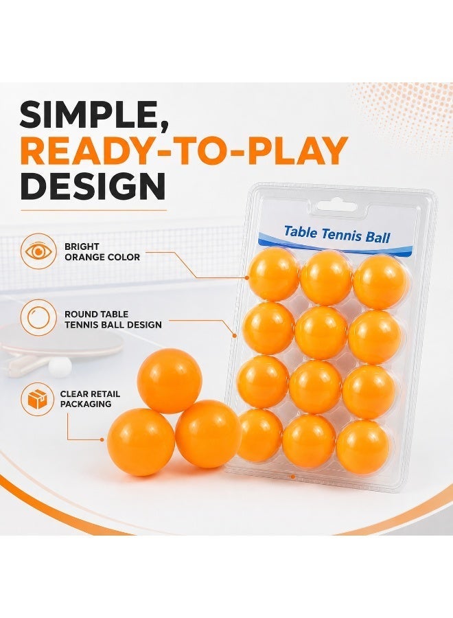 Lukadah 12 Pcs Table Tennis Balls Orange Ping Pong Balls for Indoor & Outdoor Play, Practice Training and Recreational Games, Lightweight Table Tennis Balls for Home, School, Club & Family Fun - Image 5