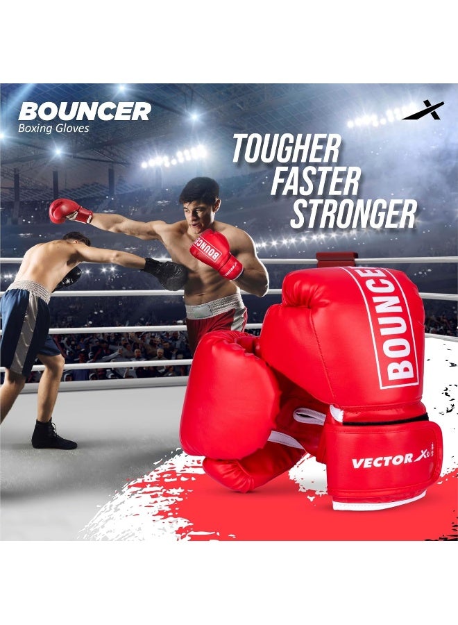 Vector X Bouncer PU Boxing Gloves – 10 OZ PU Leather, Foam Padding, Punching Gloves for Fitness & Training, Red - Image 5