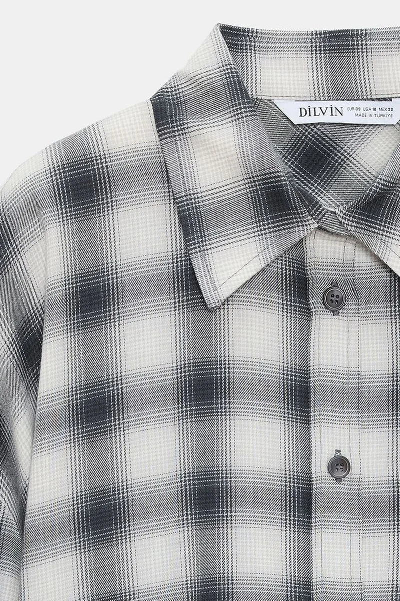 Dilvin Multicolor DILVIN Oversized Plaid Long-Sleeve Shirt for Women | Best Price UAE