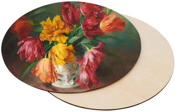 Haoser Round Circle MDF Pine Wood 2.5mm Thick 8 inch MDF Board for Art and Craft Unfinished Round Wood Slices for Resin Art, Mandala Art,Pyrography, Painting (8 INCH, Set of 10) - Image 3
