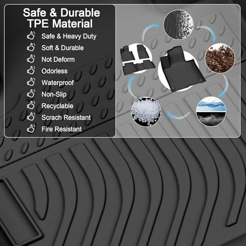 JAOGAUS Floor Mats for Kia Sportage Hybrid 2023-2025 2026 (Only for HEV, Not for PHEV), TPE Waterproof Non-Slip All Weather Protection Custom (Floor Mats & Cargo Liner) - Image 4