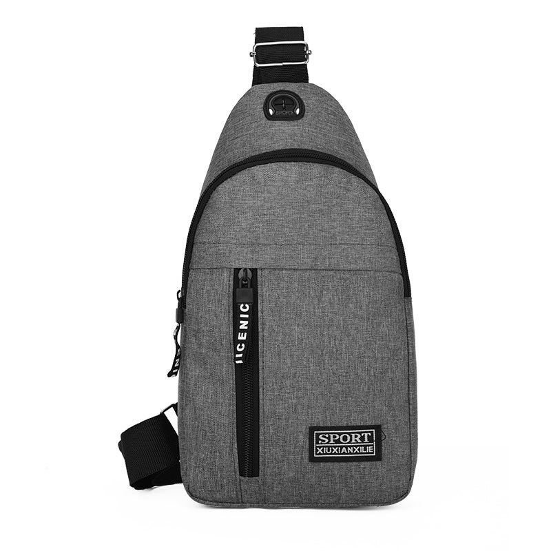 Trendy Mens Crossbody Chest Bag Casual Fashion Grey 