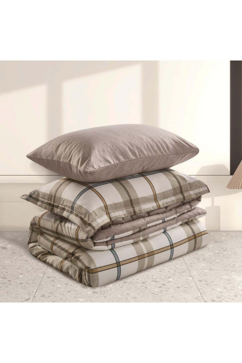 ميلين طقم مفرش سرير صيفي مفرد ونص - 4 قطع - يناسب سرير بمقاس 200x120 - ليتون - بيج - بيج غامق - Image 5