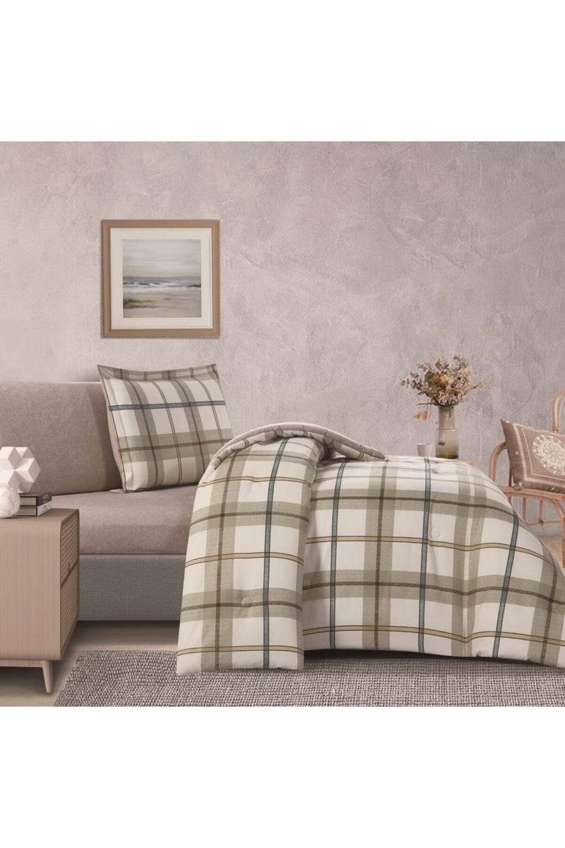 ميلين طقم مفرش سرير صيفي مفرد ونص - 4 قطع - يناسب سرير بمقاس 200x120 - ليتون - بيج - بيج غامق - Image 3