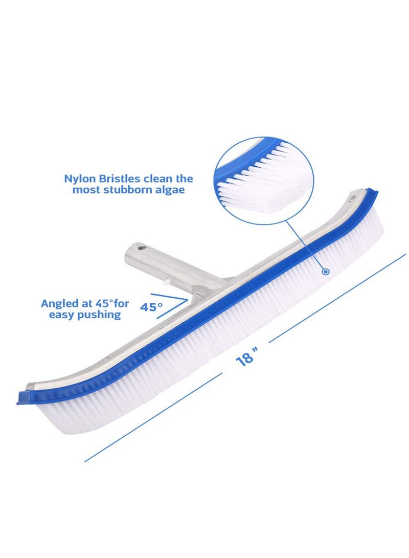 Aqua فرشاة حمام السباحة، فرشاة تنظيف بشعيرات نايلون مع ظهر من الألمنيوم لتنظيف الجدران - Image 2