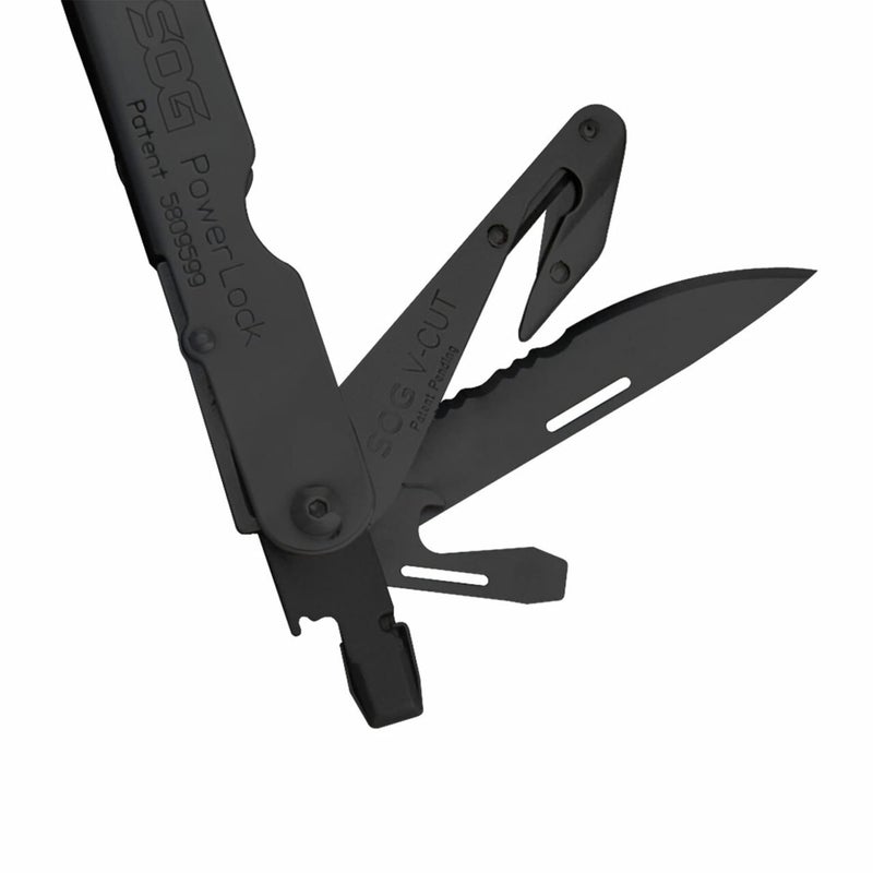 SOG Powerlock V-Cutter- Multi-Tool Pocket Utility Tool Set with 18 Specialty Tools for Heavy-Duty Field Use and Nylon Carrying Pouch (B63N-CP) - Image 2