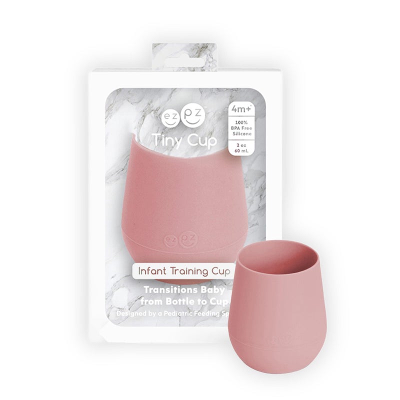 ezpz Tiny Cup Blush 4 months 100 Silicone Training Cup for Infants Designed by a Pediatric Feeding Specialist BabyLed Weaning Essentials Baby Gifts - Image 2