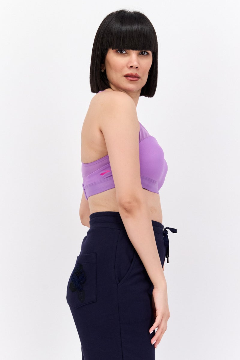 Brooks Women Solid Lightly Padded Sports Bra, Purple - Image 2