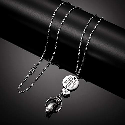 JOVITEC Lanyard ID Badge Necklace for Women Inspirational Pendant Stainless Steel Chain Teacher Cruise Keys Gift for Employee(Silver) - Image 5