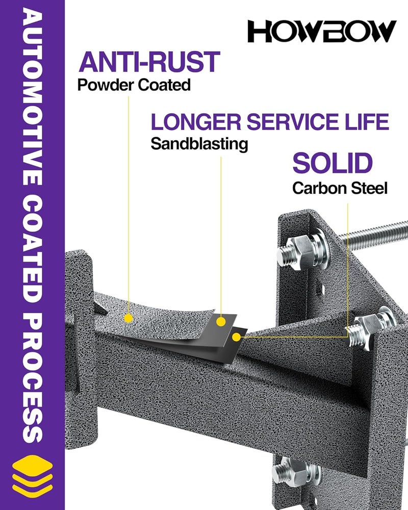 HOWBOW Heavy Duty Steel Spare Tire Carrier Bracket for Trailers - Image 4