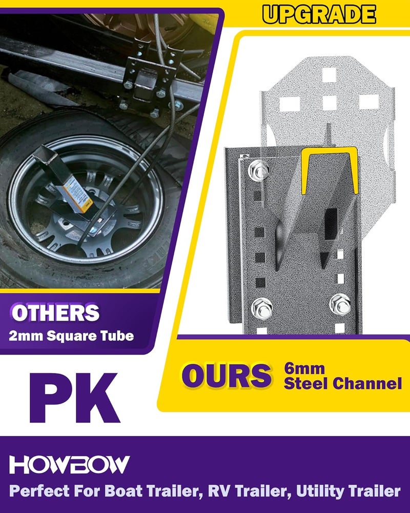 HOWBOW Heavy Duty Steel Spare Tire Carrier Bracket for Trailers - Image 2