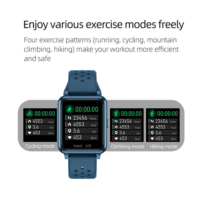 Fitness Watch 1.3In Light Blue High Definition Display - Ultra Thin 11.7Mm Body Fitness Tracker Wrist Wake Screen for Daily Fitness Enthusiasts - Image 4
